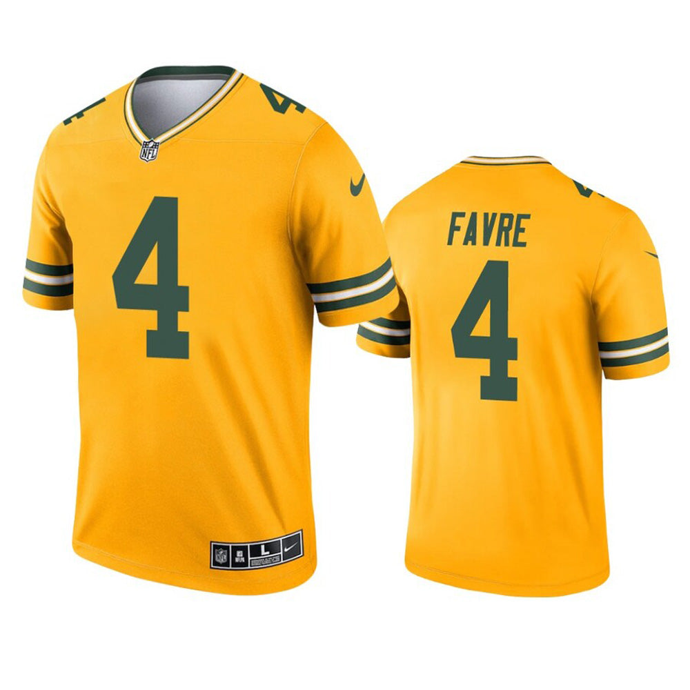 Men's Green Bay Packers Brett Favre Inverted Legend Jersey - Gold