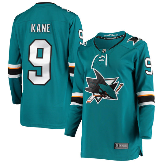 Evander Kane San Jose Sharks Fanatics Branded Women's Breakaway Home Player Jersey - Teal
